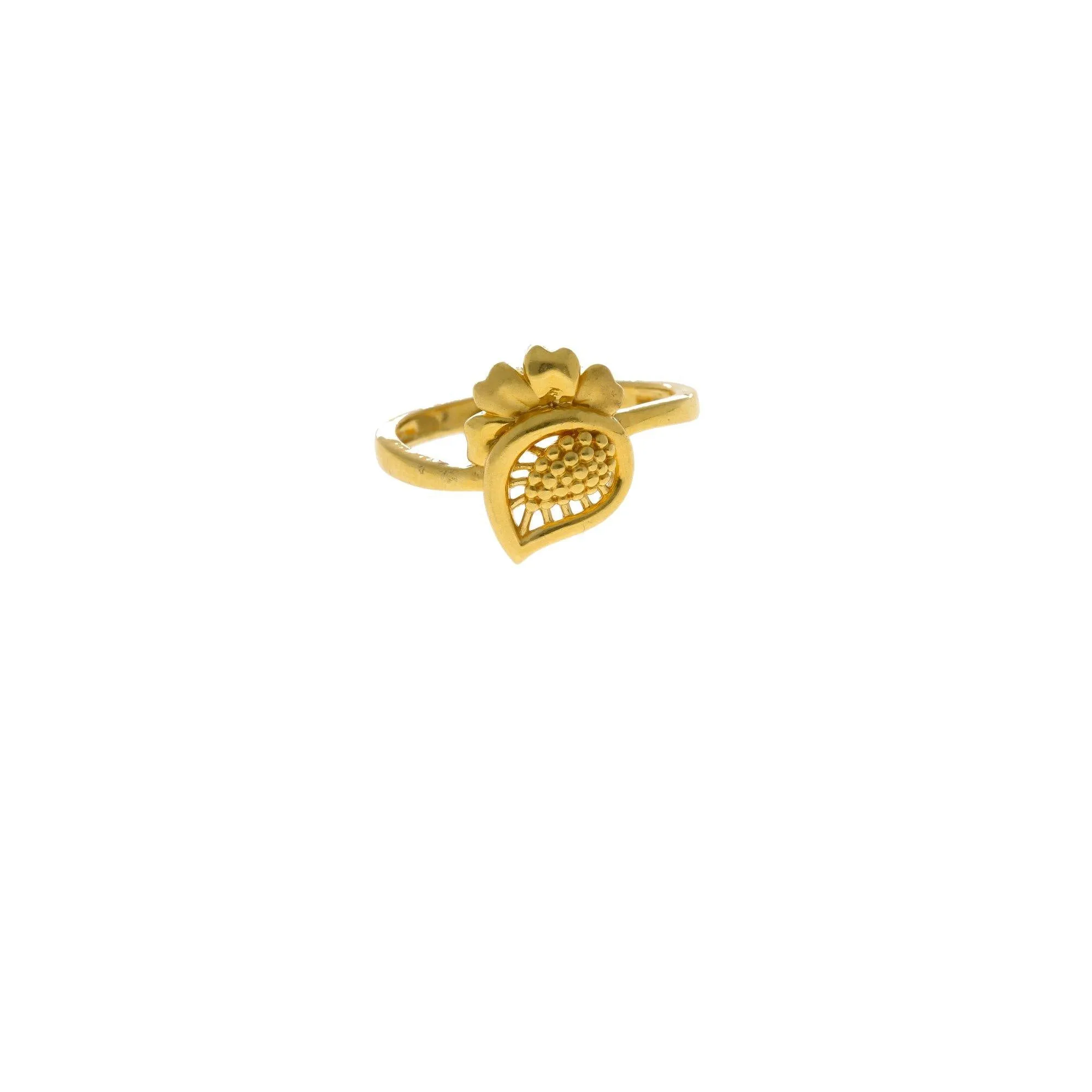 22K Yellow Gold Mango Ring W/ Petal Accents