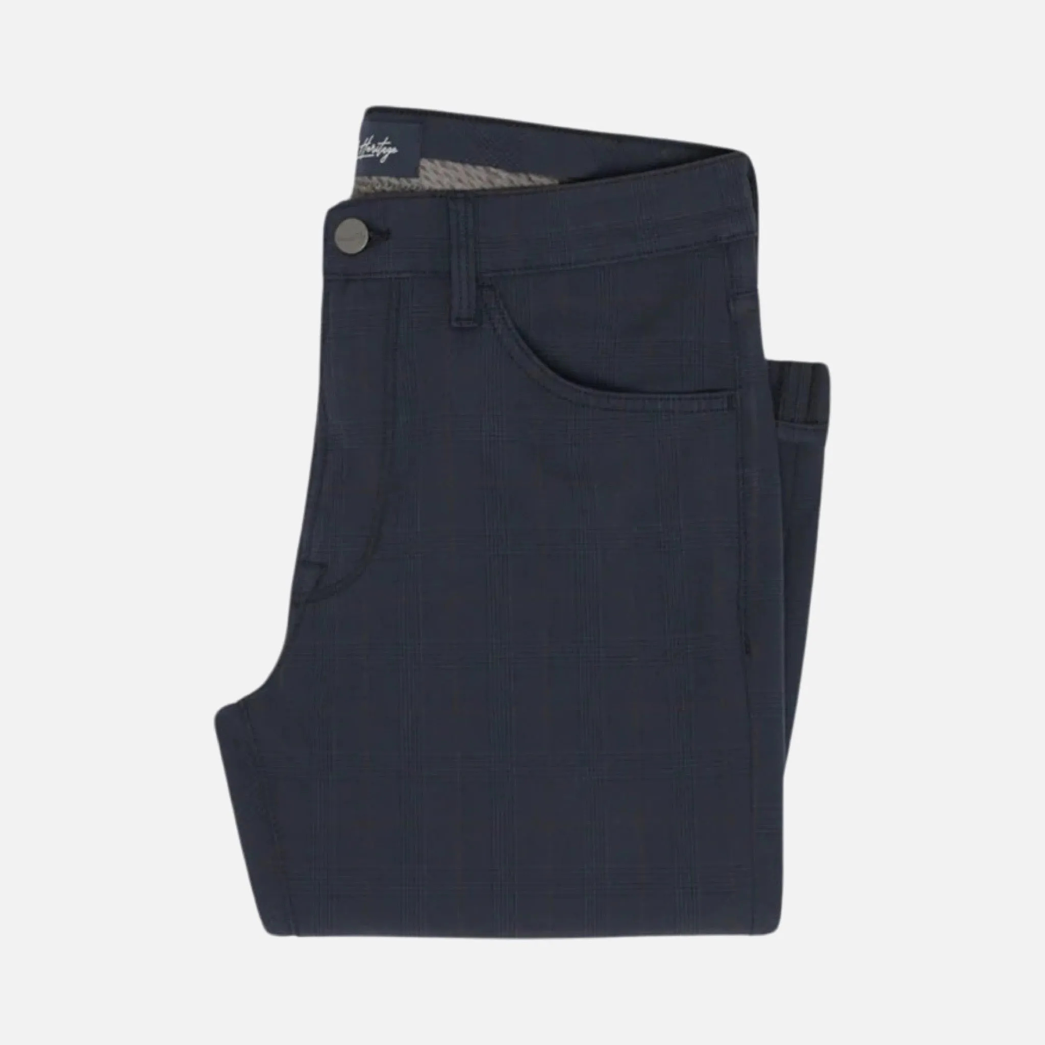 34 Heritage Courage Straight Leg Jean Pants - Navy Elite Check