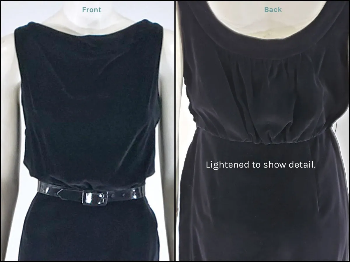 50s Black Velvet Dress - sm