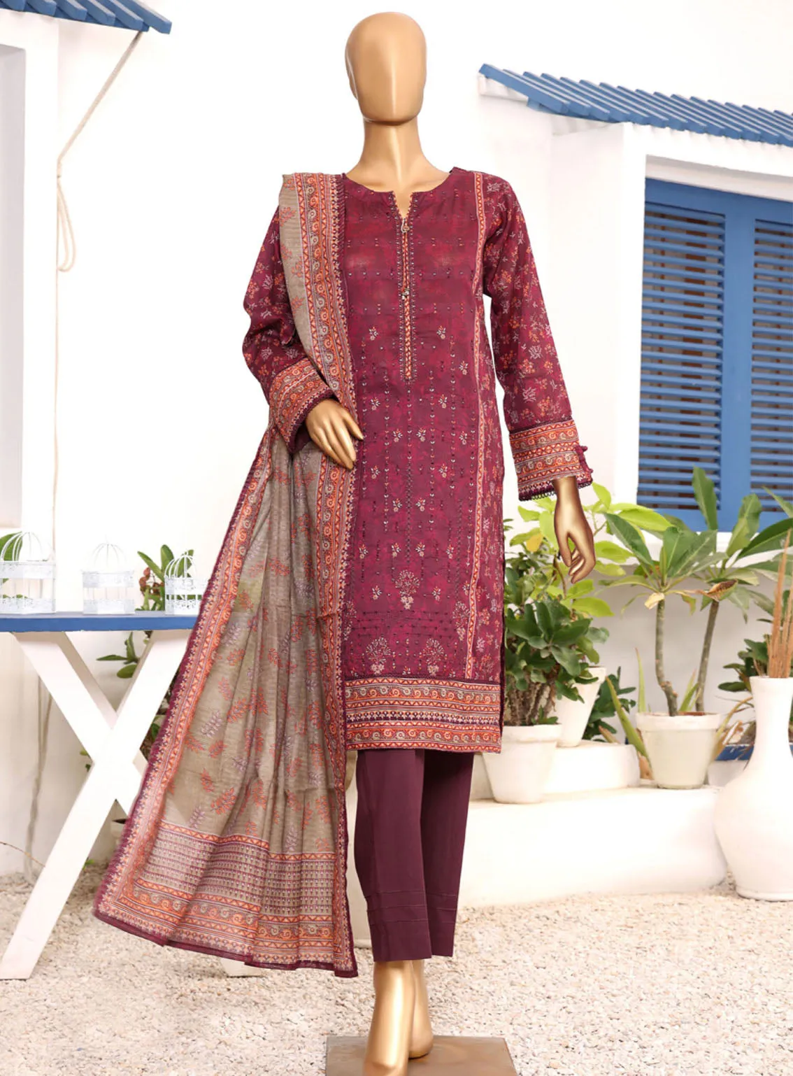 Aashkaar By HZ Textile Embroidered Lawn 3 Piece Stitched Suit HZ24AV5 AEL-406