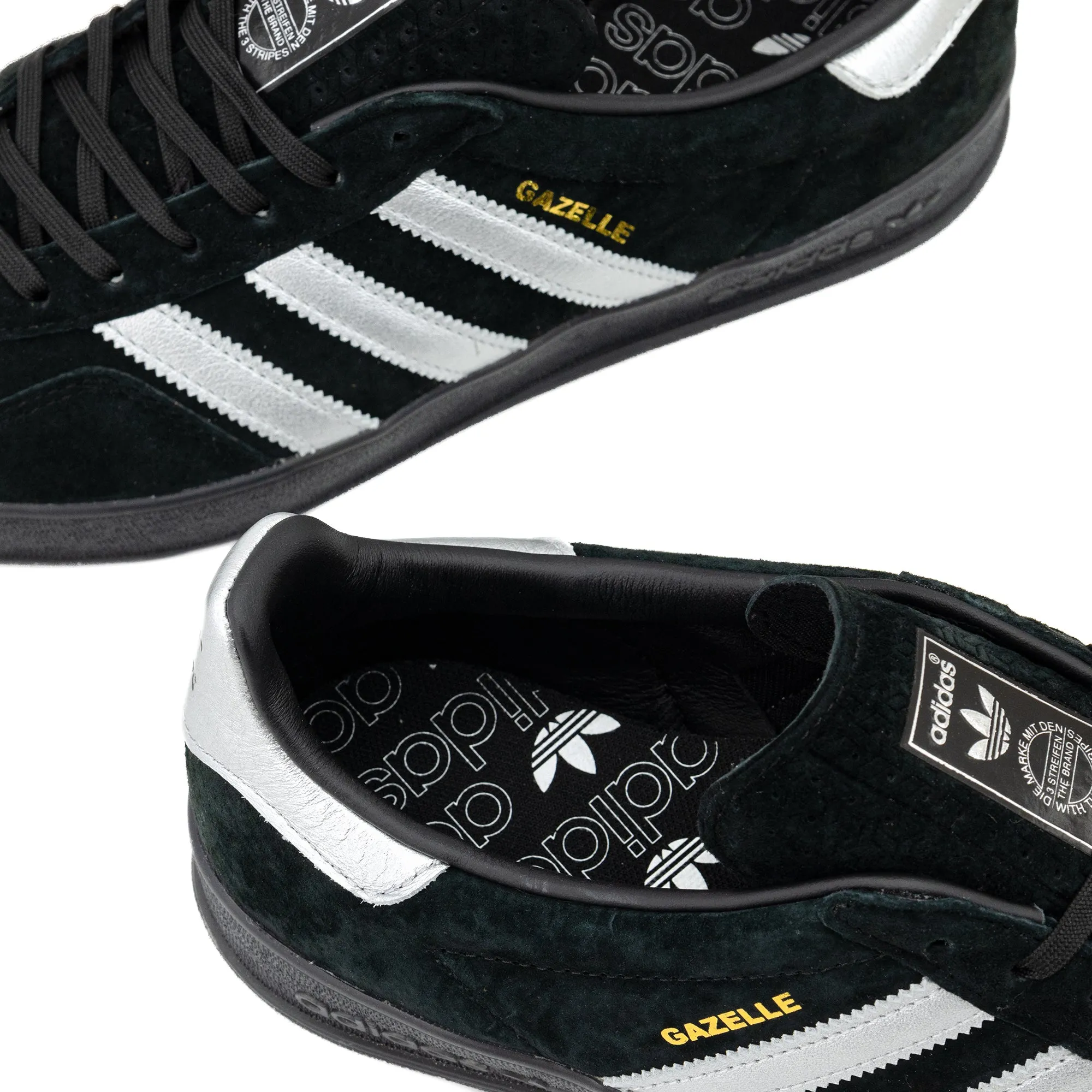 Adidas Gazelle Indoor Sneakers - Core Black/Metallic Silver | Style ID0988 | Classic Retro Sport Shoes