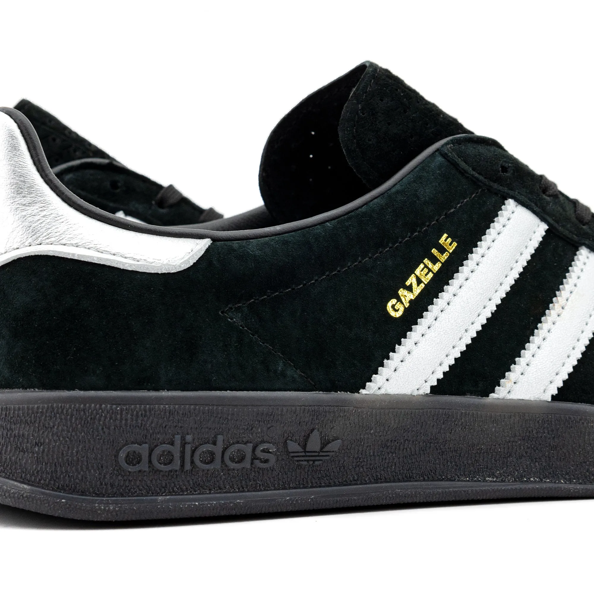 Adidas Gazelle Indoor Sneakers - Core Black/Metallic Silver | Style ID0988 | Classic Retro Sport Shoes