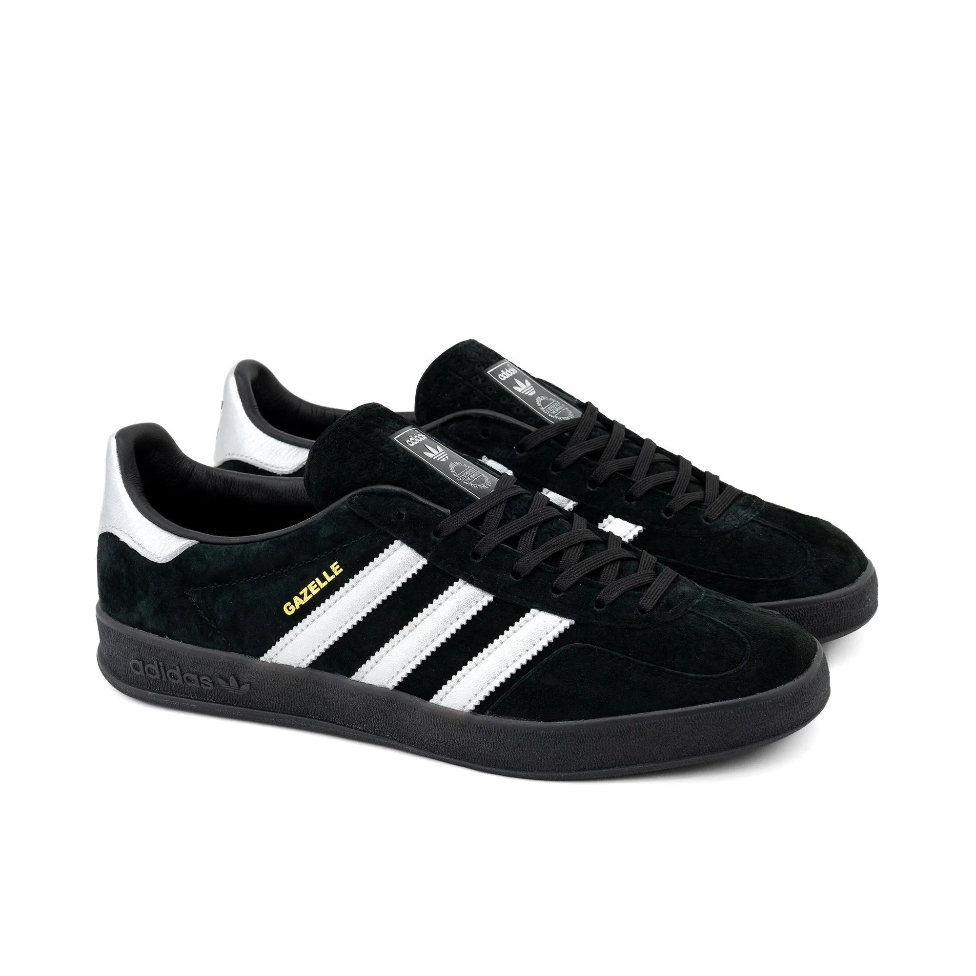 Adidas Gazelle Indoor Sneakers - Core Black/Metallic Silver | Style ID0988 | Classic Retro Sport Shoes