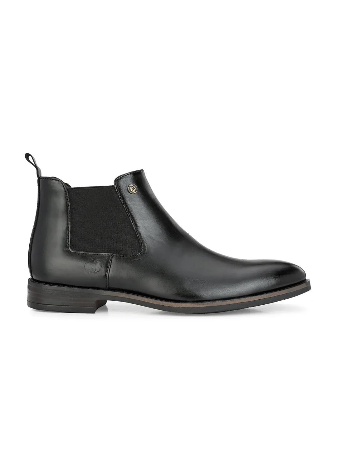 Alberto Torresi Synthetic Black Chelsea Boots For Men