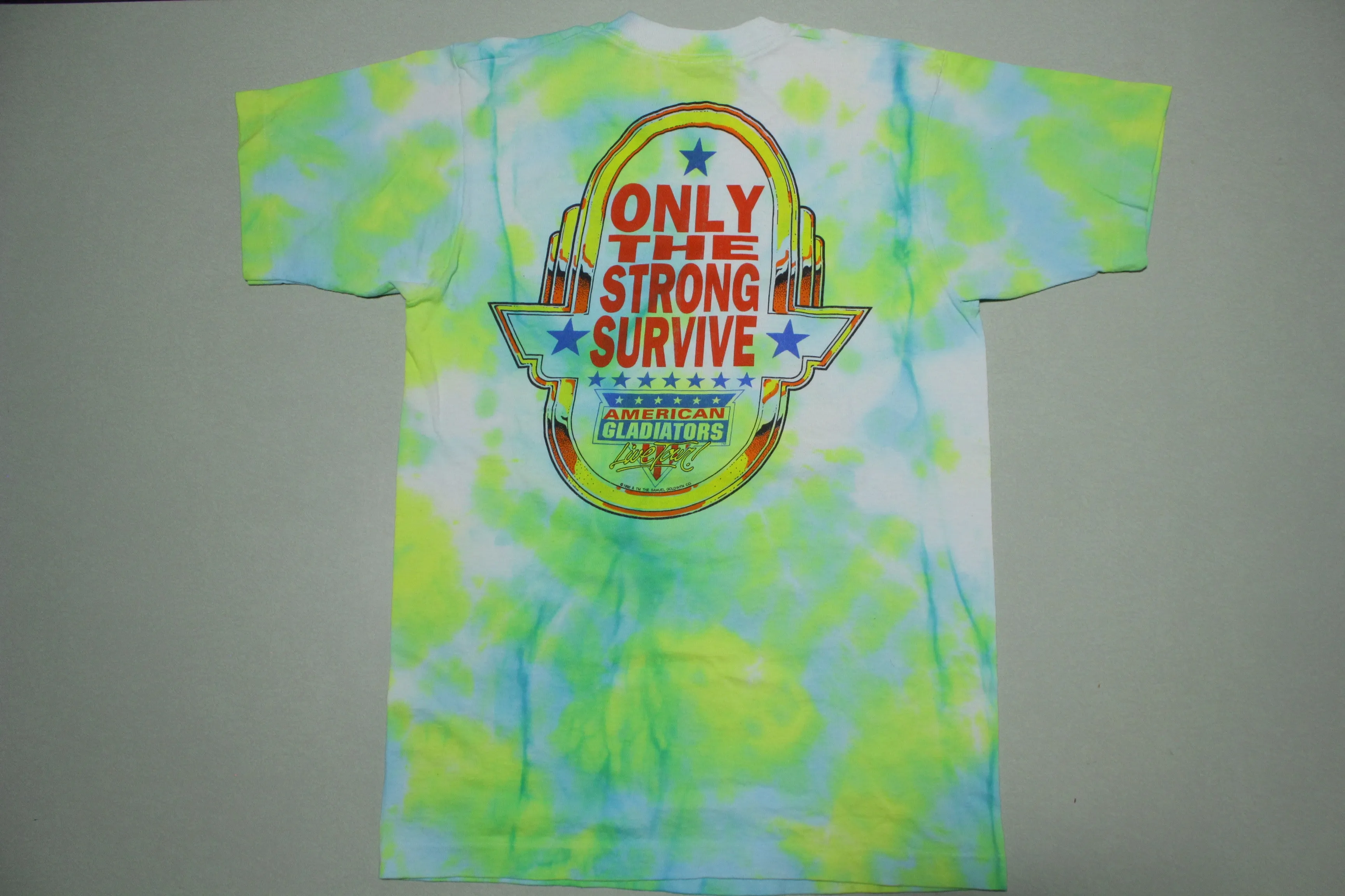 American Gladiators Vintage 1992 Tie Dye Live Tour Only The Strong Survive T-Shirt