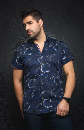 Au Noir Short Sleeve Stretch Shirt | Espinoza Navy