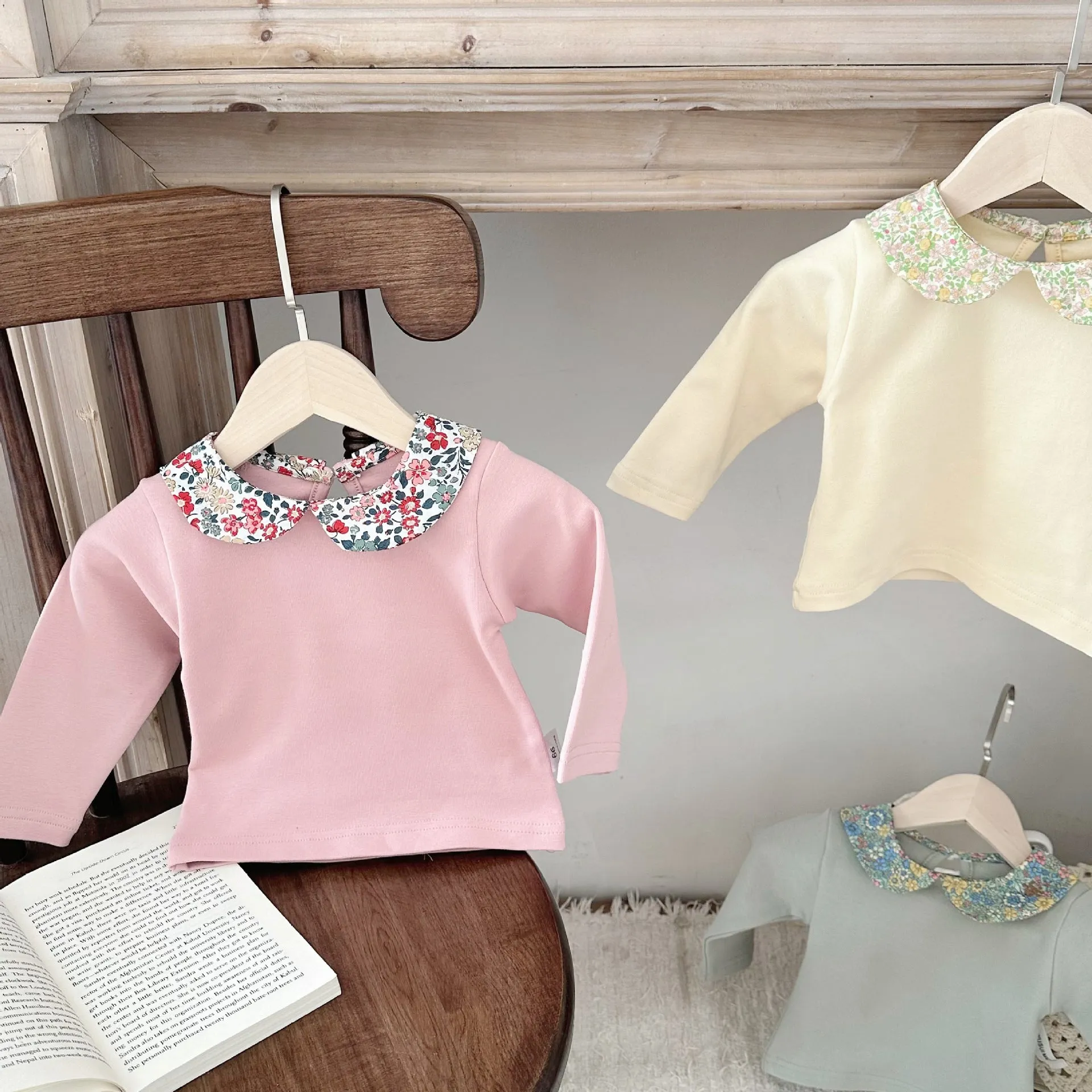 Baby Girls Color-blocking Print Tops Wholesale 240301108