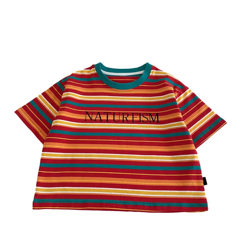 Baby Kid Boys Striped Letters T-Shirts