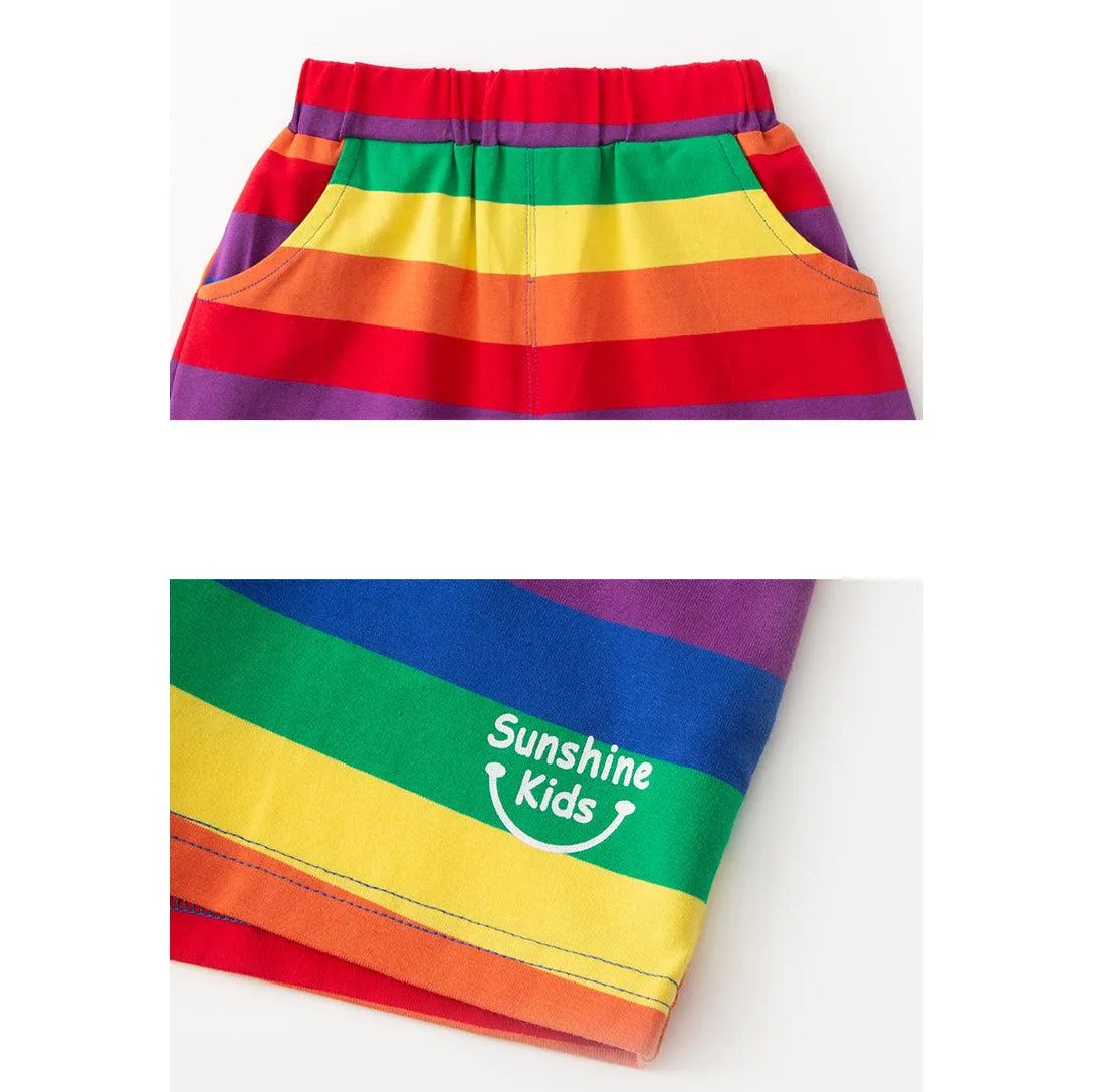 Baby Kid Boys Striped Rainbow Shorts