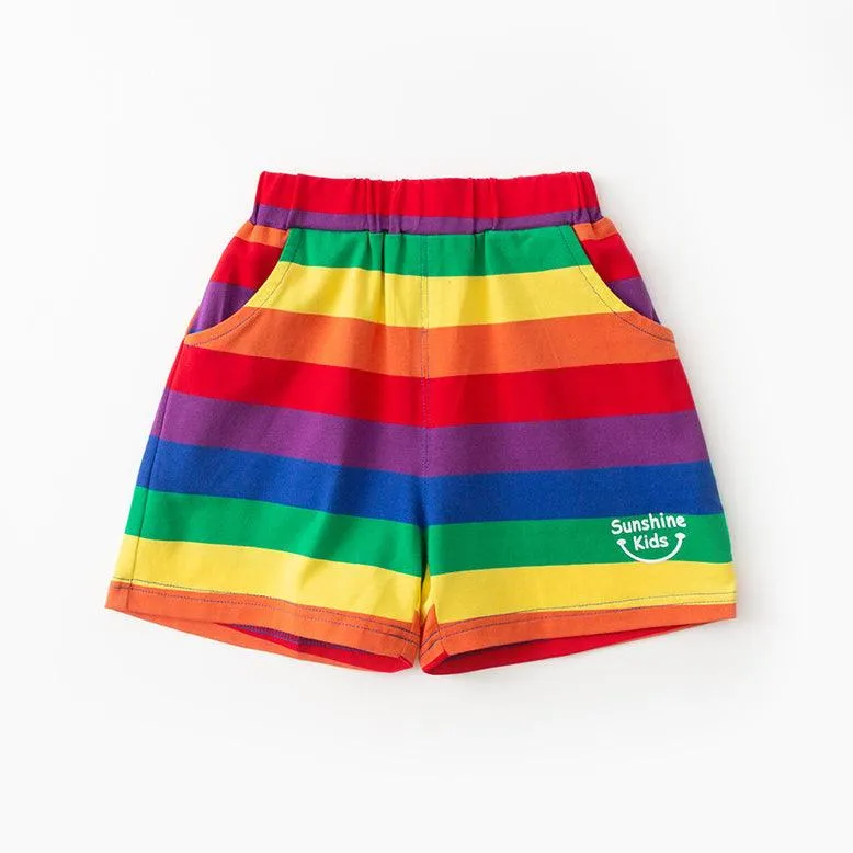 Baby Kid Boys Striped Rainbow Shorts