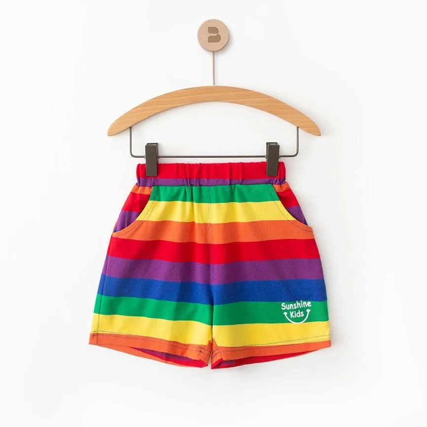 Baby Kid Boys Striped Rainbow Shorts