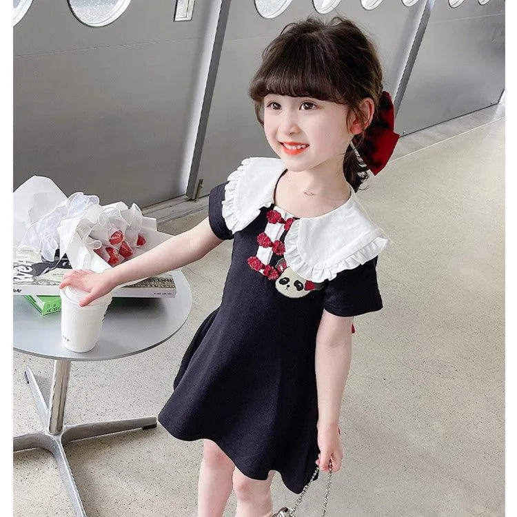 Baby Kid Girls Cartoon Bow Dresses