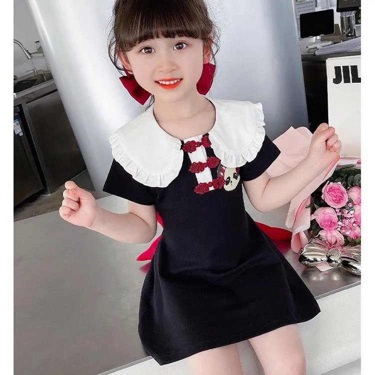 Baby Kid Girls Cartoon Bow Dresses