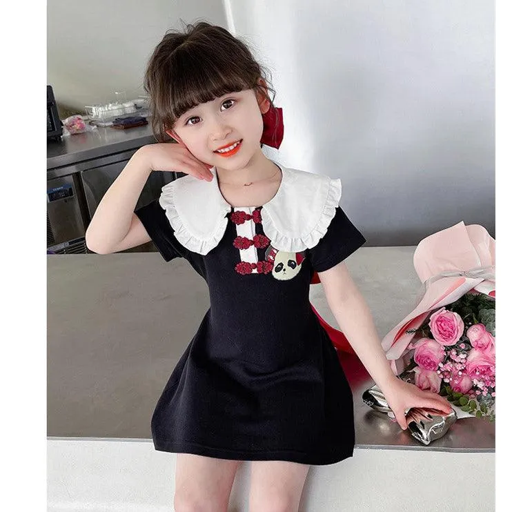 Baby Kid Girls Cartoon Bow Dresses