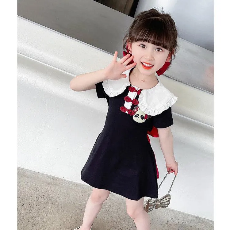 Baby Kid Girls Cartoon Bow Dresses