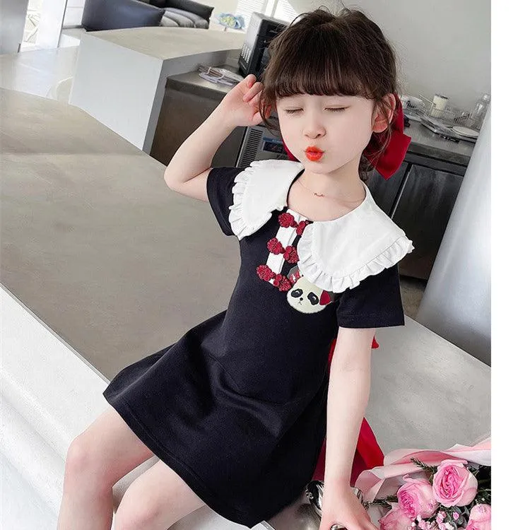 Baby Kid Girls Cartoon Bow Dresses