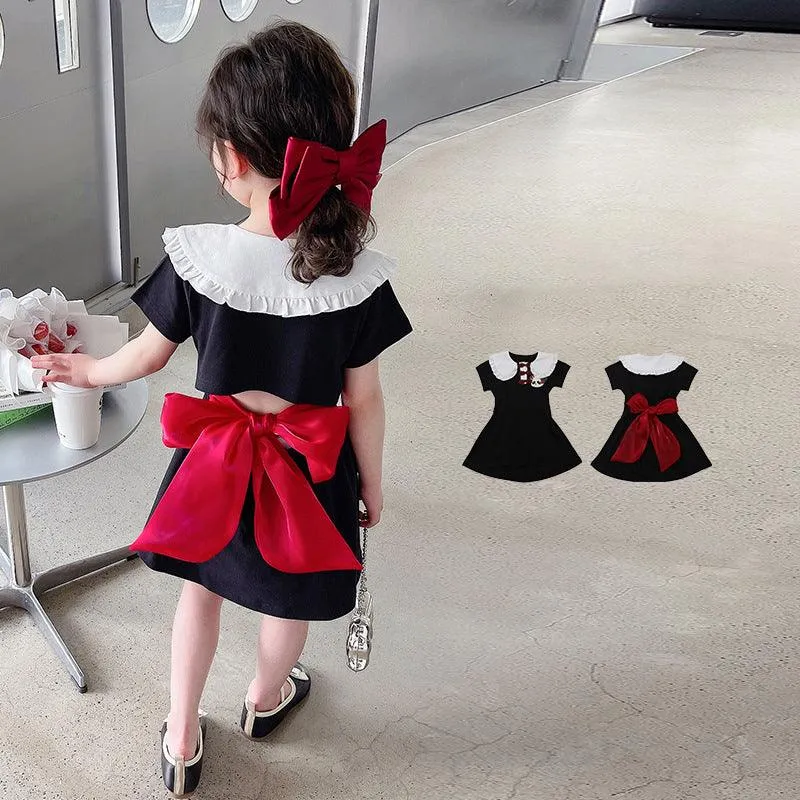 Baby Kid Girls Cartoon Bow Dresses