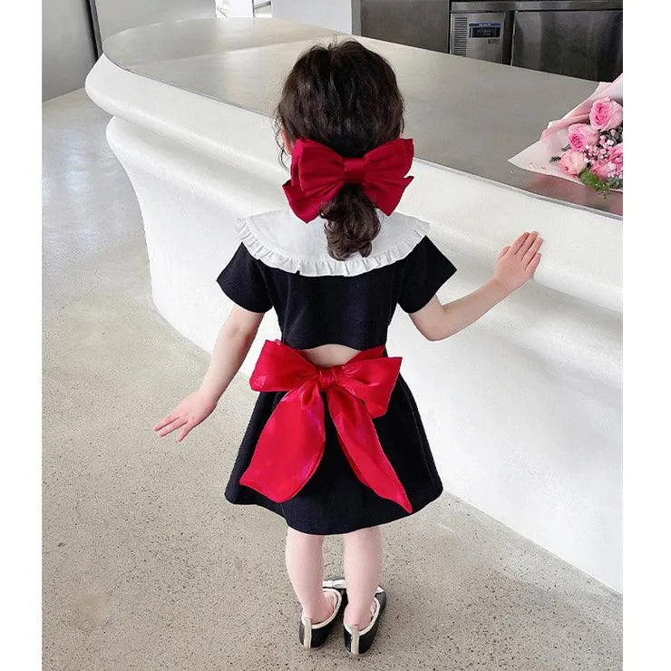 Baby Kid Girls Cartoon Bow Dresses