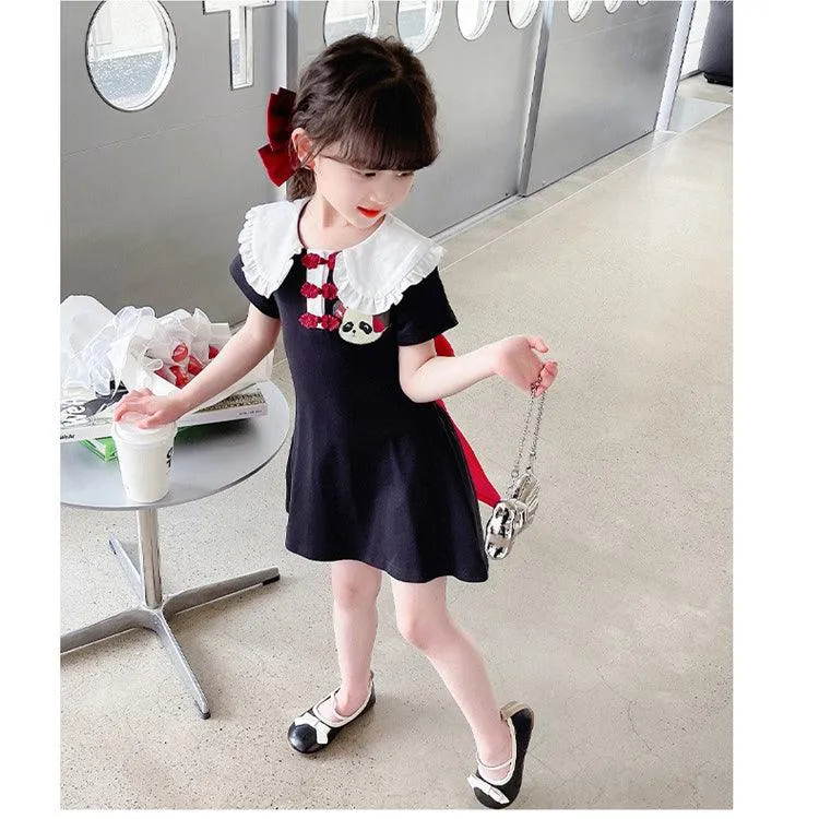 Baby Kid Girls Cartoon Bow Dresses