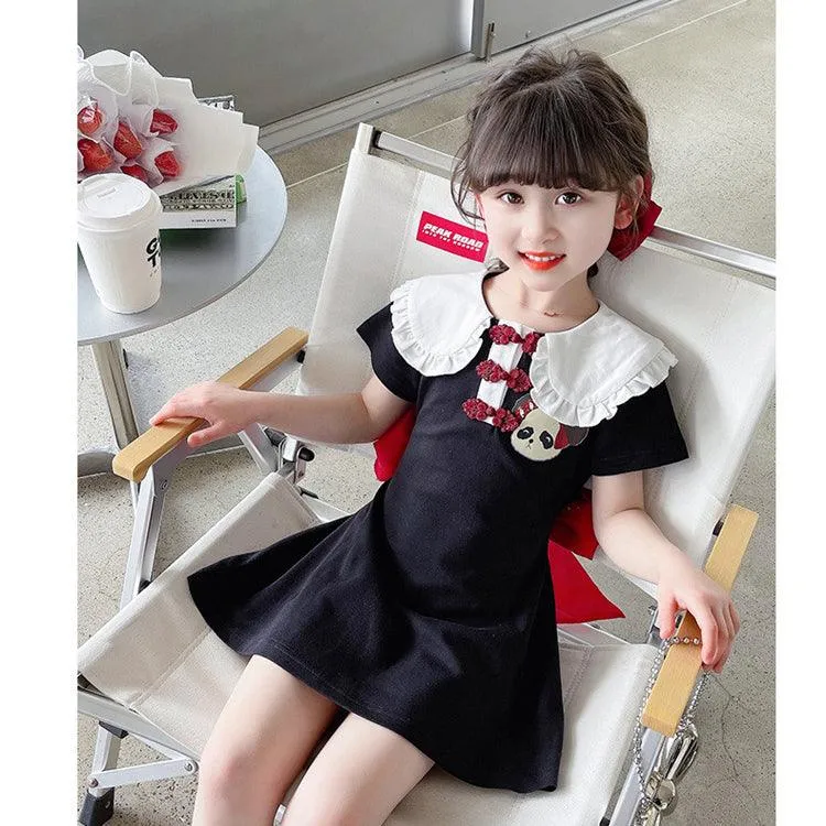 Baby Kid Girls Cartoon Bow Dresses