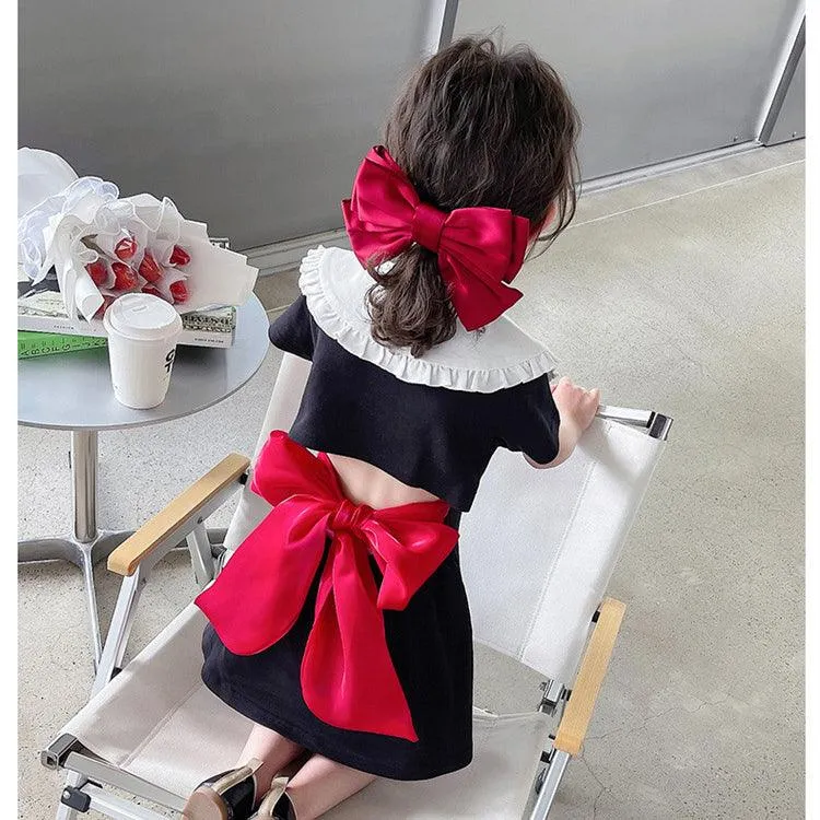 Baby Kid Girls Cartoon Bow Dresses