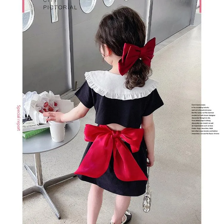 Baby Kid Girls Cartoon Bow Dresses