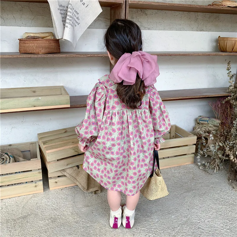 Baby Kid Girls Flower Print Dresses