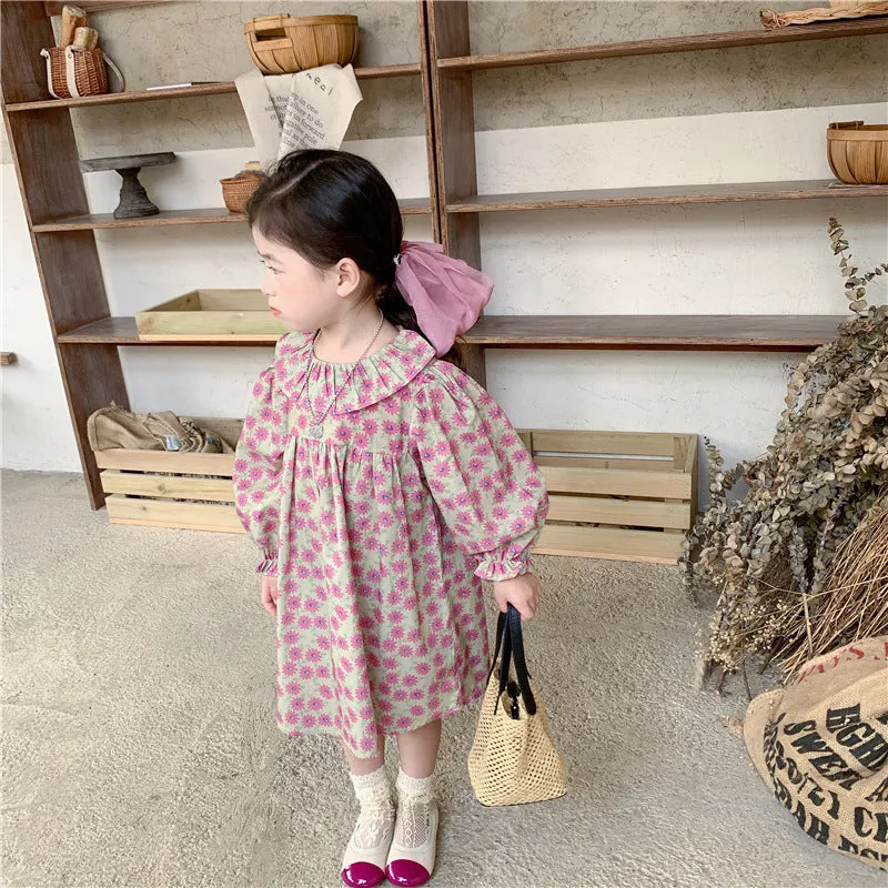 Baby Kid Girls Flower Print Dresses