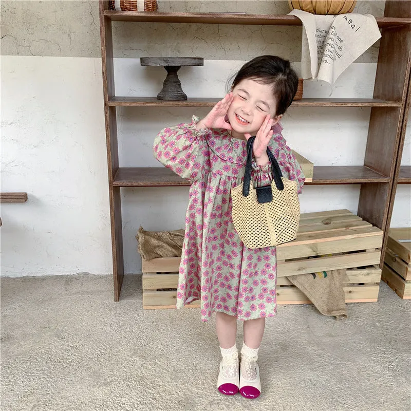 Baby Kid Girls Flower Print Dresses