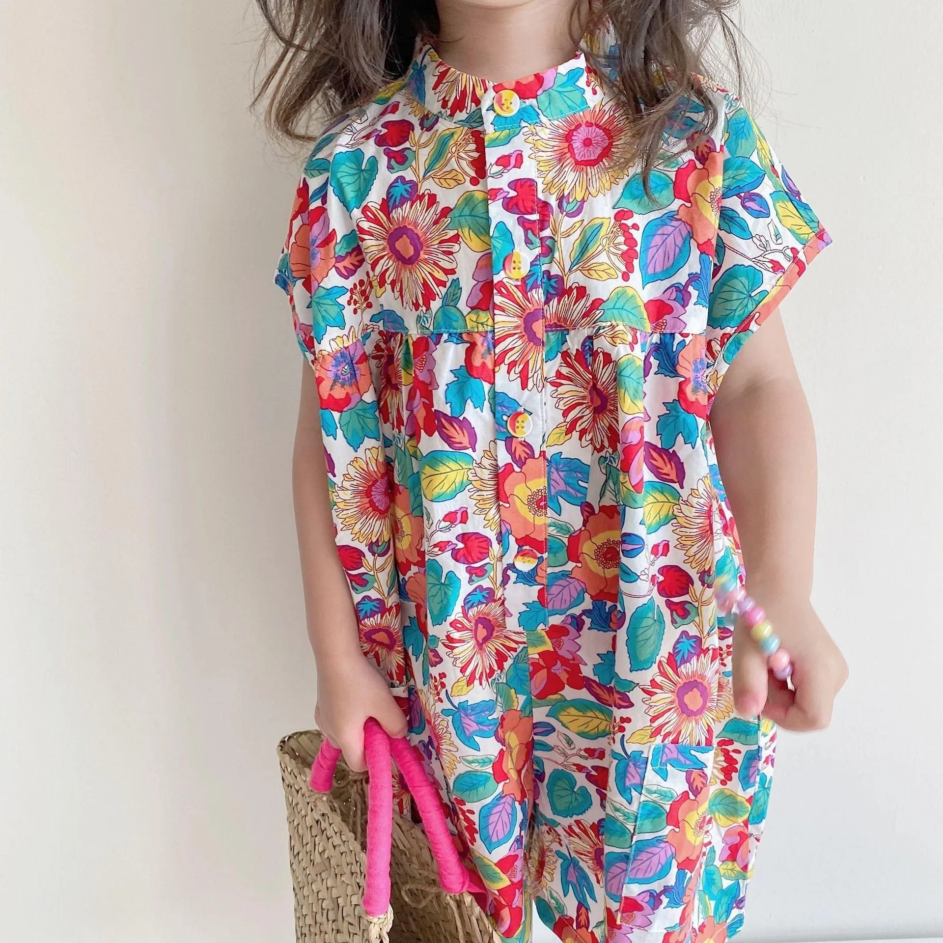 Baby Kid Girls Flower Print Jumpsuits