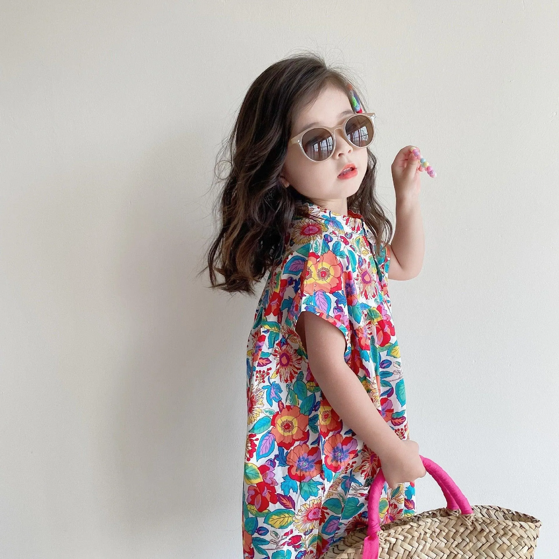 Baby Kid Girls Flower Print Jumpsuits