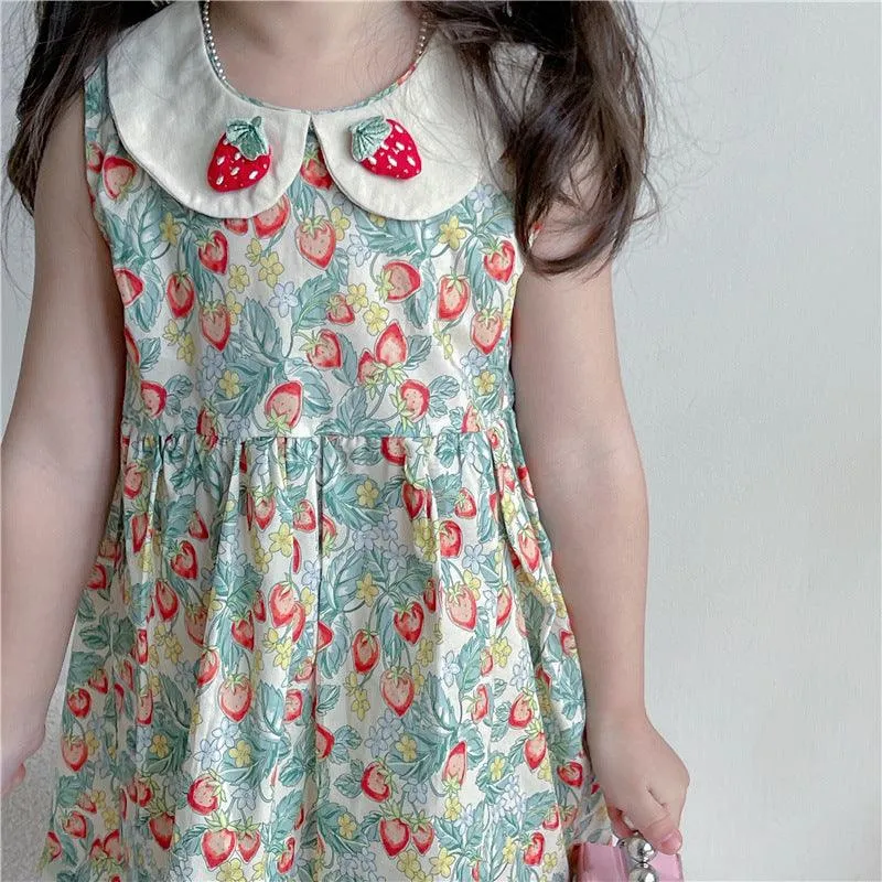 Baby Kid Girls Fruit Print Dresses