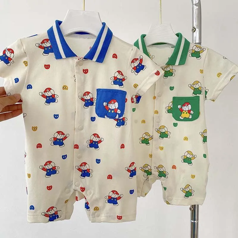 Baby Unisex Cartoon Print Rompers