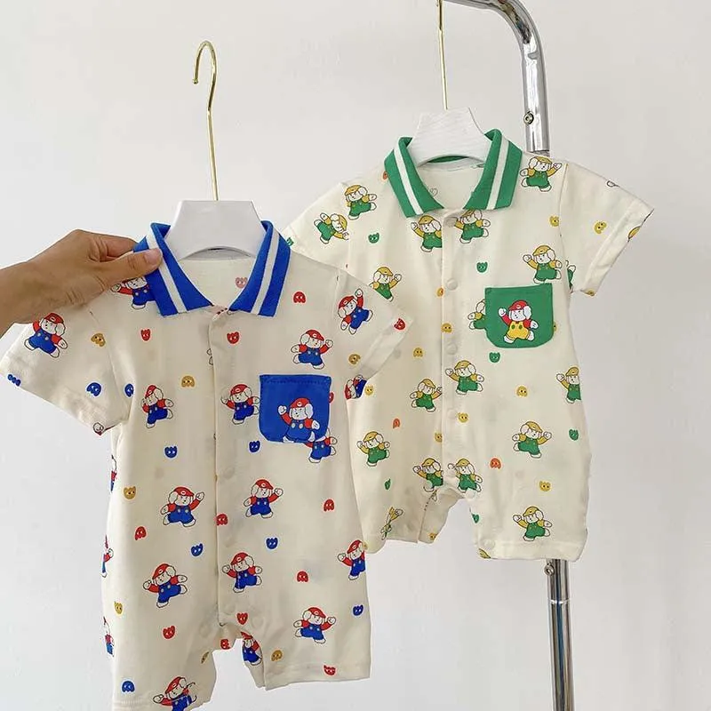 Baby Unisex Cartoon Print Rompers