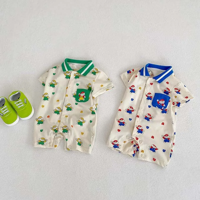 Baby Unisex Cartoon Print Rompers