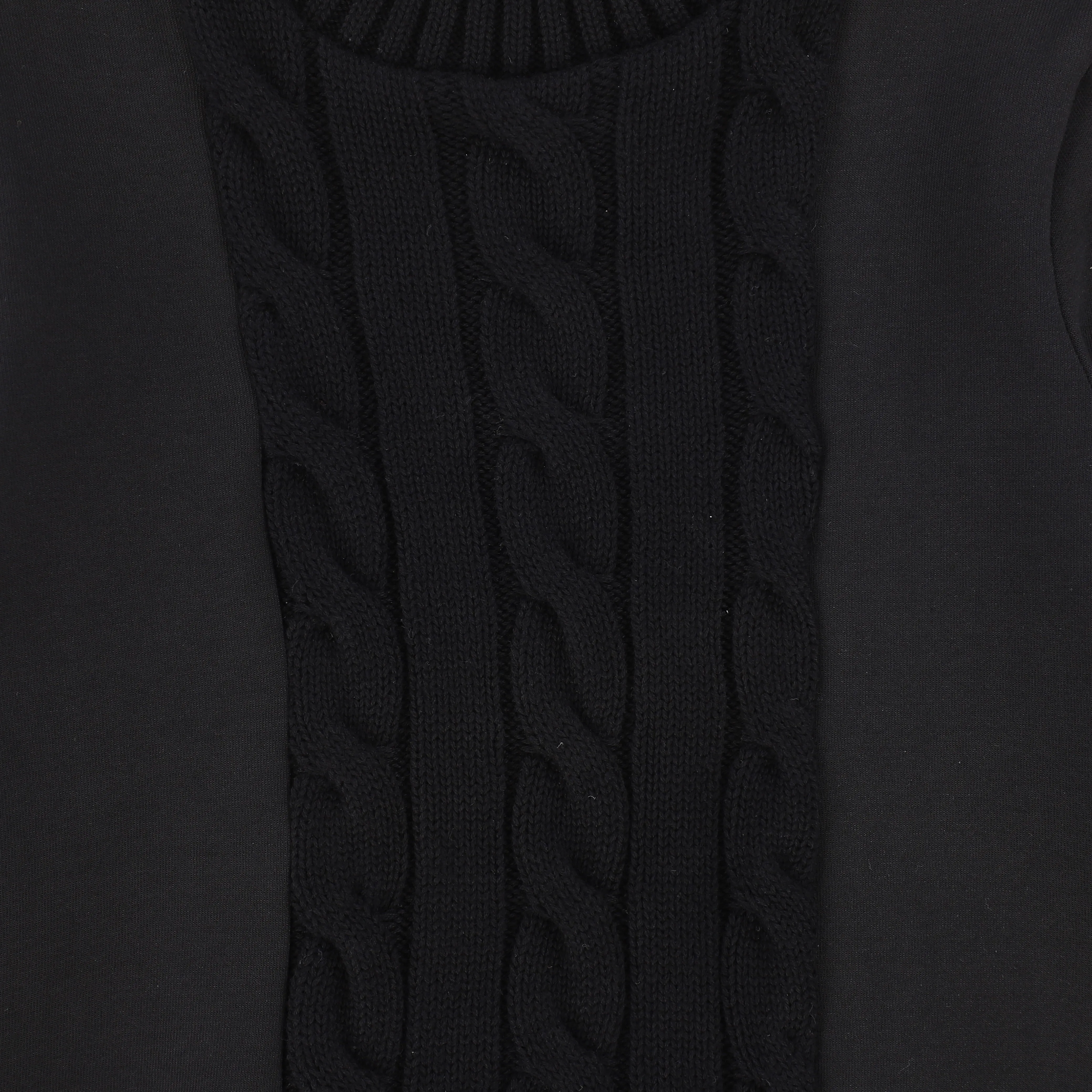 BACE COLLECTION BLACK CABLE KNIT SCUBA TOP [Final Sale]