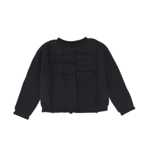 BACE COLLECTION BLACK PATCHWORK TOGGLE WAISTED TOP [Final Sale]