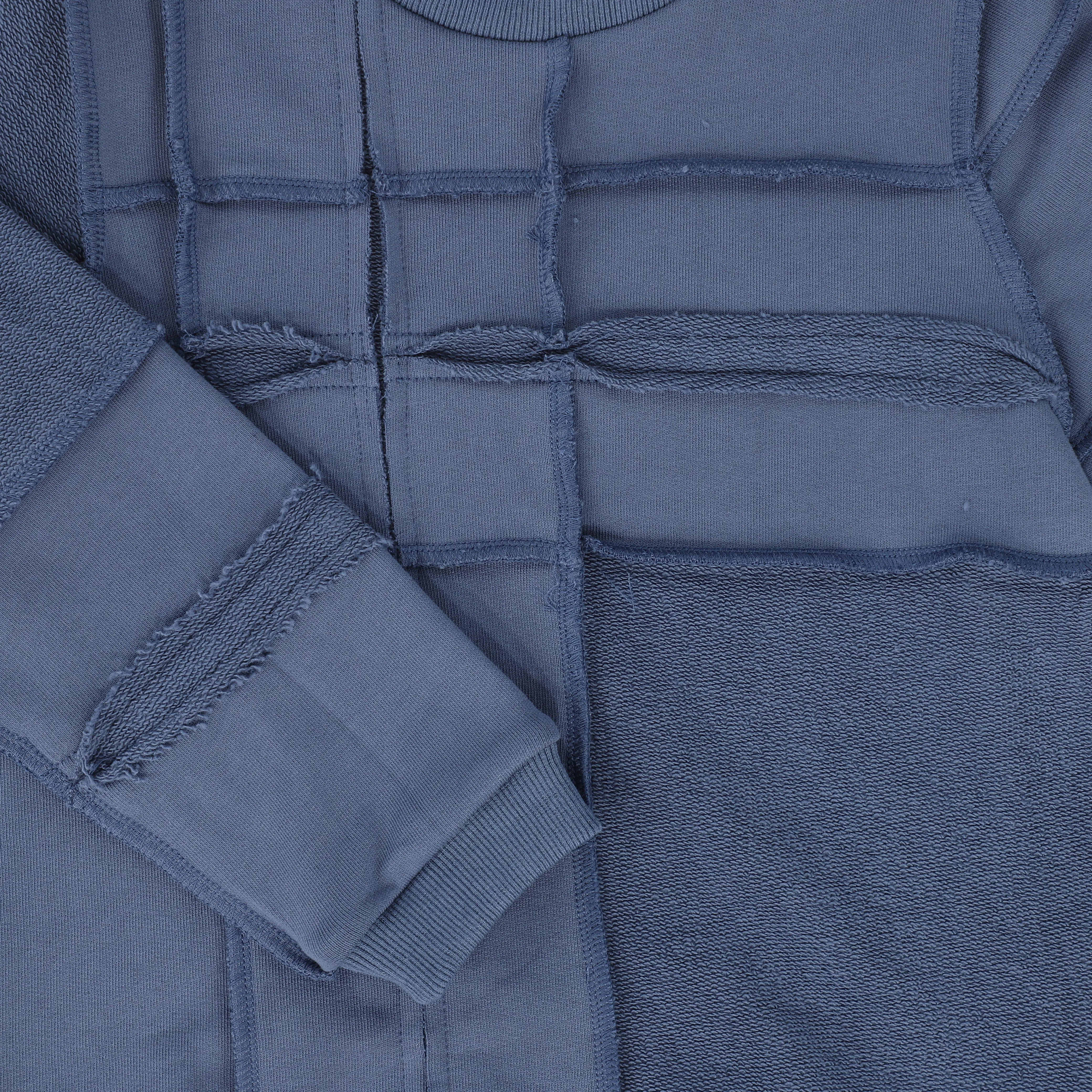 BACE COLLECTION BLUE PATCHWORK SWEATSHIRT [Final Sale]