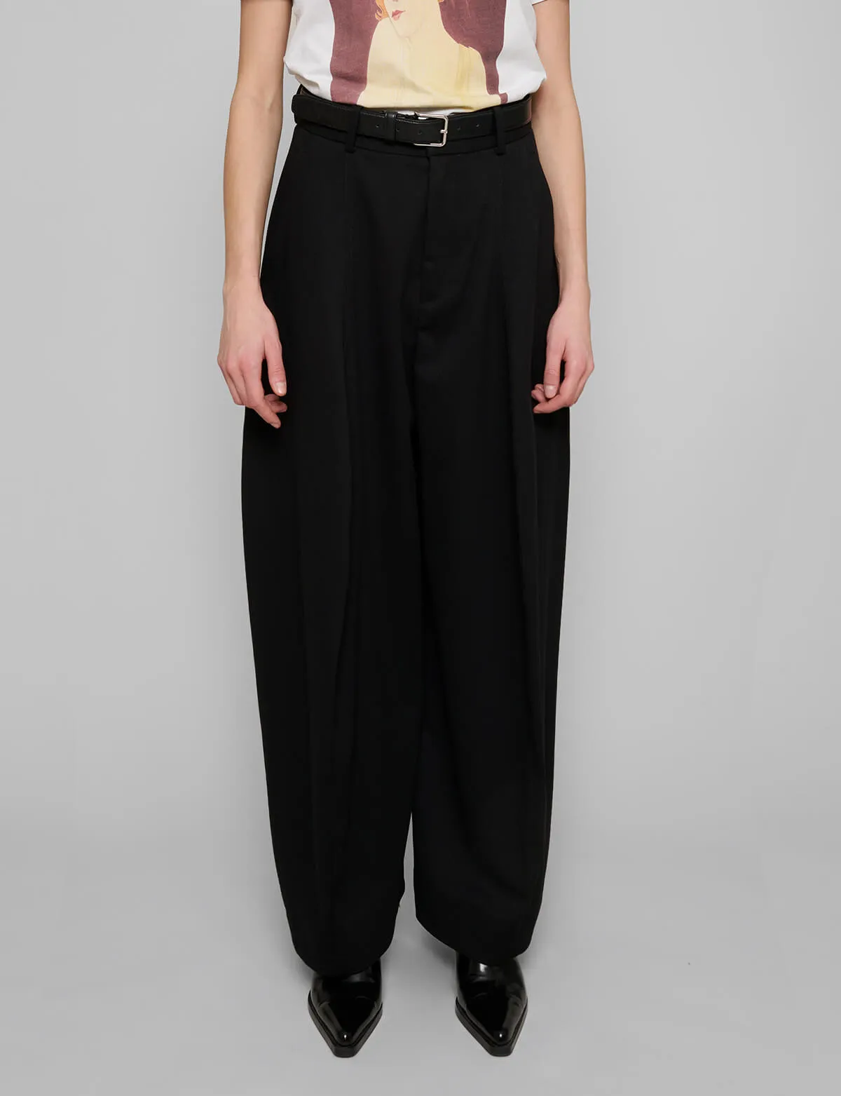 Black Barrel Leg Pants