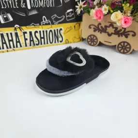 Black Fur Mules