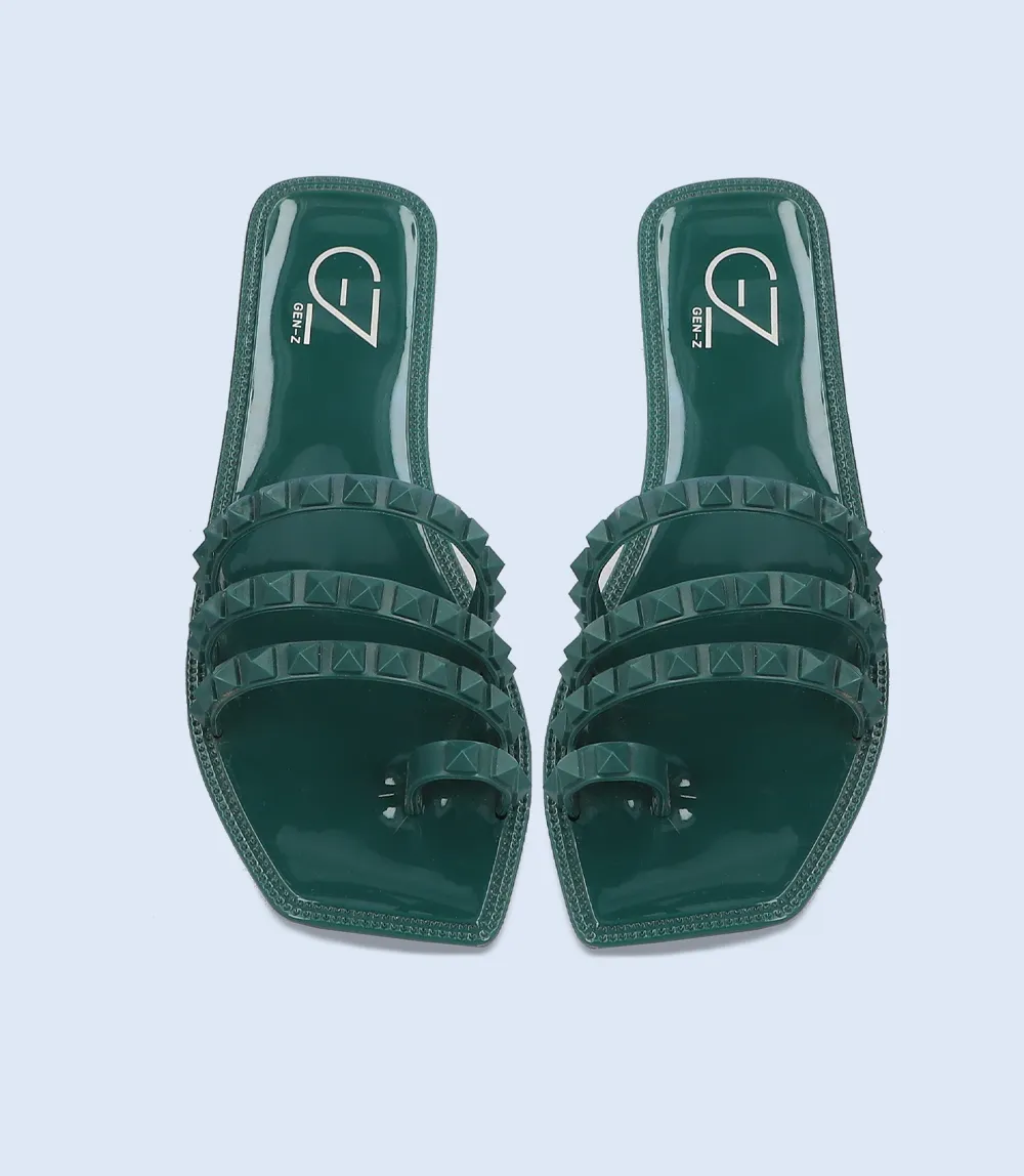 BW7667-DARK-GREEN-Women Casual Slipper