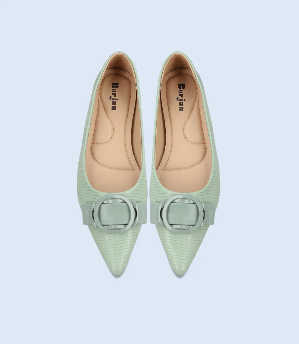 BW8477-GREEN-Women Casual Pumps