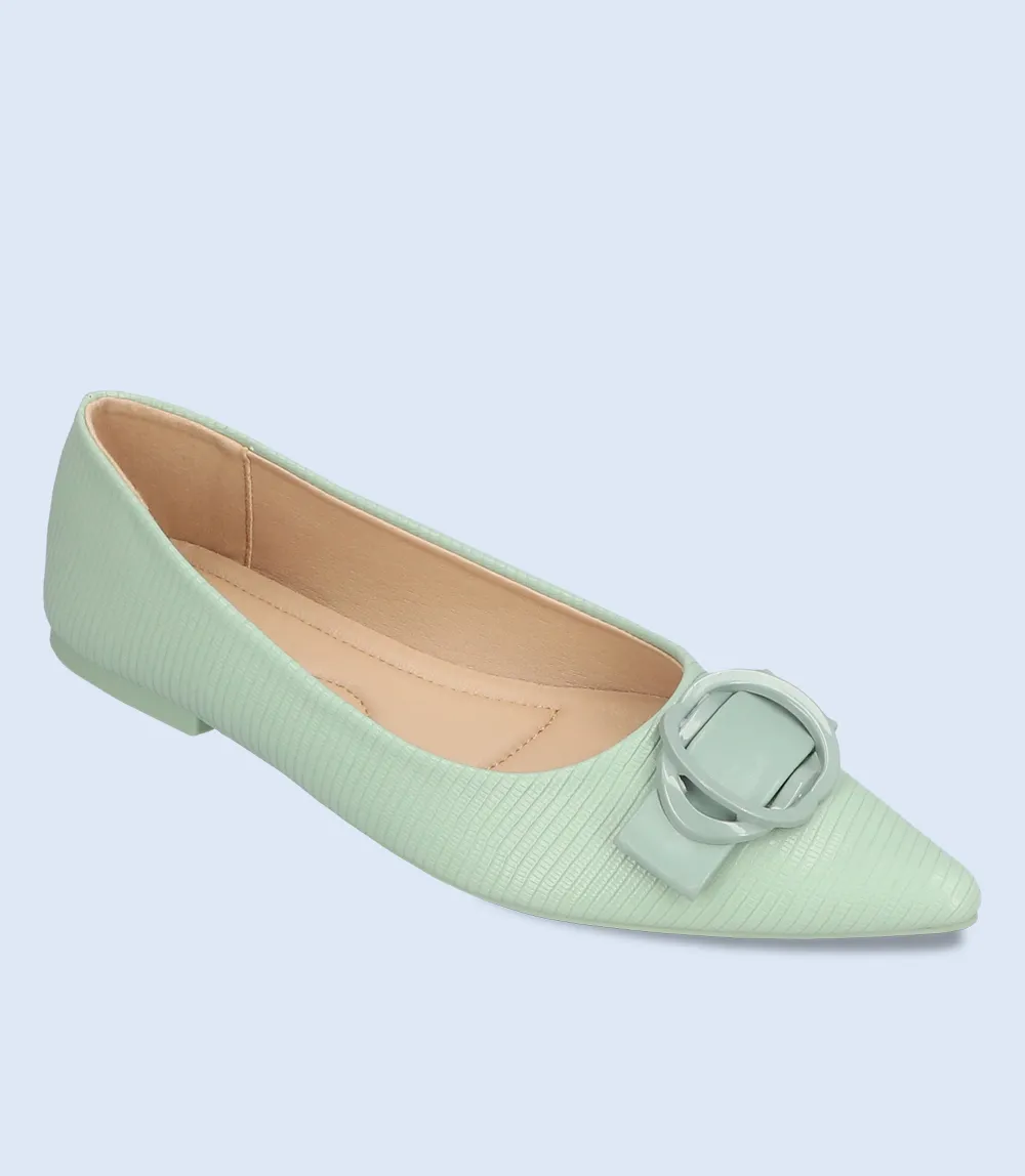 BW8477-GREEN-Women Casual Pumps