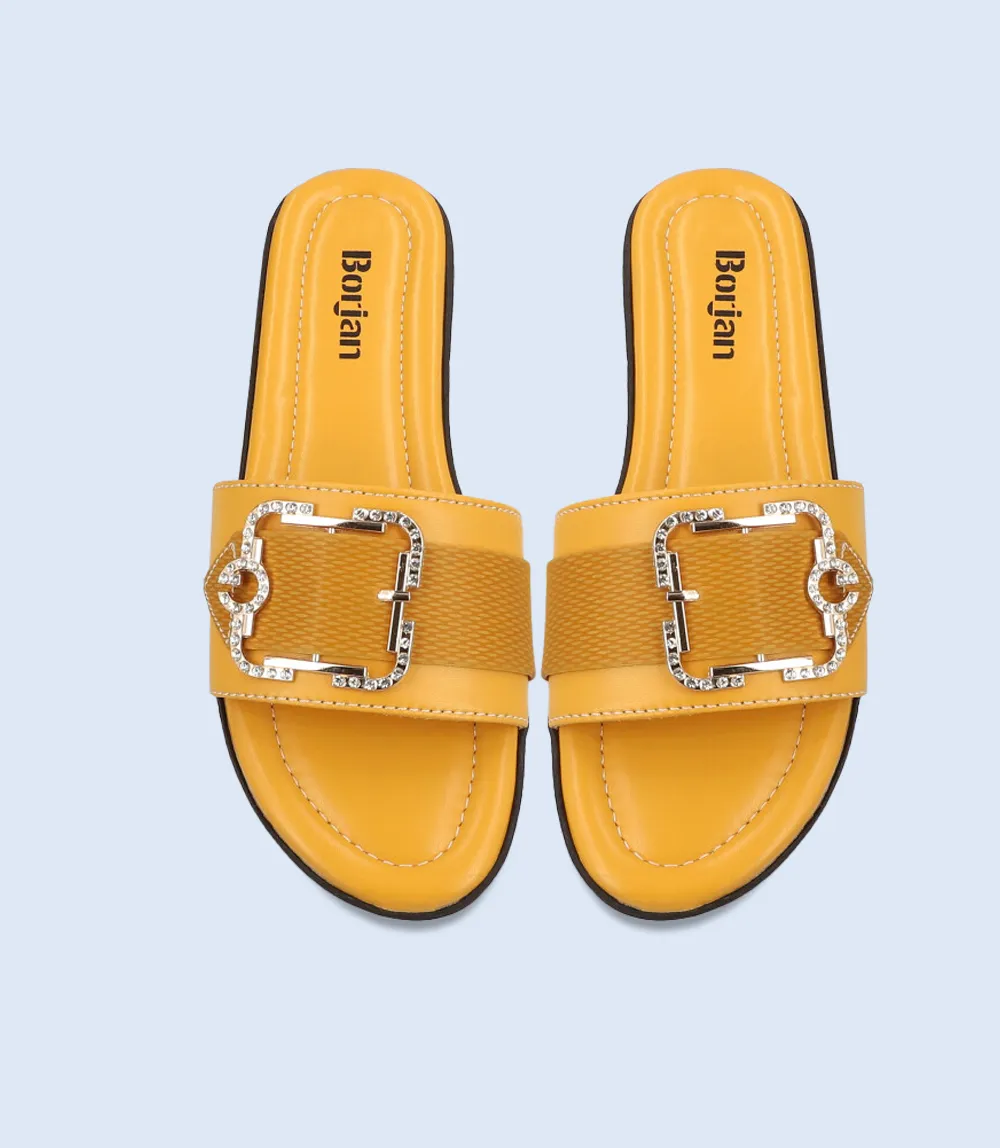 BW9197-MUSTARD-Women Casual Slipper