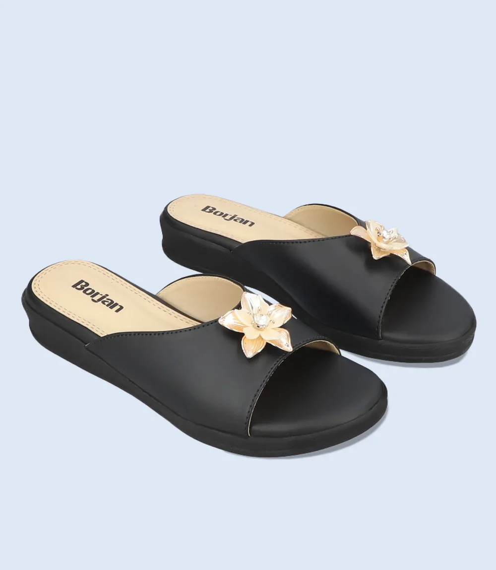 BW9198-BLACK-Women Casual Slipper