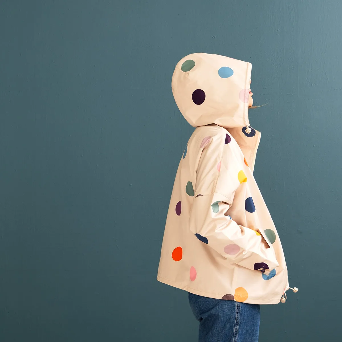 Castle & Things | Rainbow Polka Rain coat