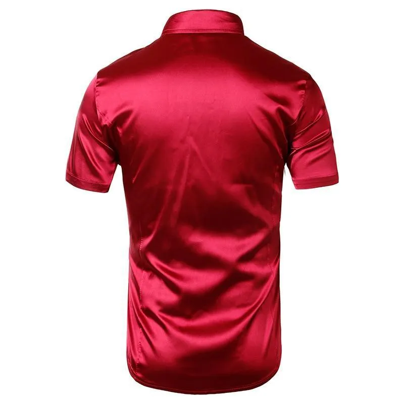 Casual Short Sleeve Silk Shirt For Men