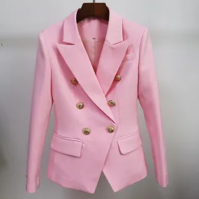 Classic Pink Blazer Women - Casual - Plain-Solid