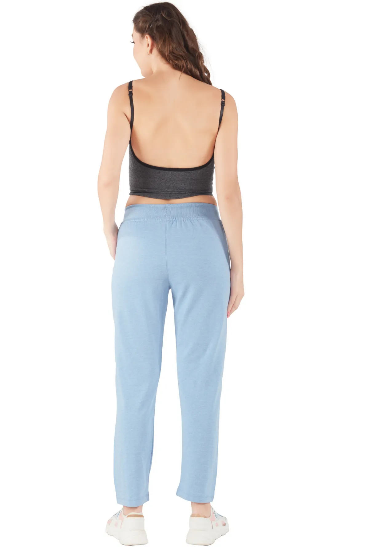 Cotton Regular Fit Lounge Pants For Women - Sky Blue