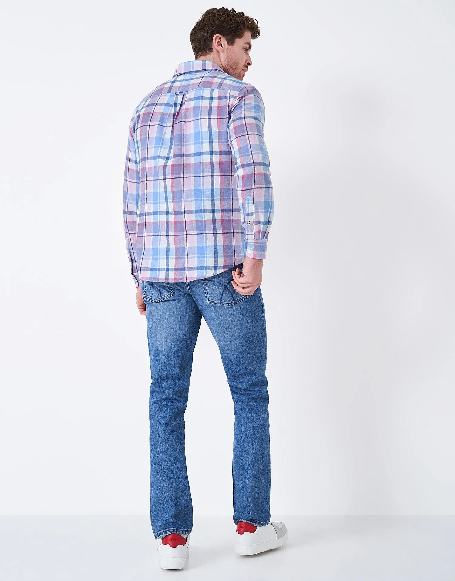 Crew Clothing Mens Brushed Flannel Oversized Check Shirt